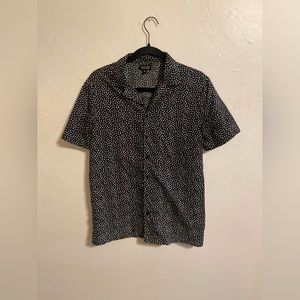 boohooMAN oversized shirt with polka dot print in small
